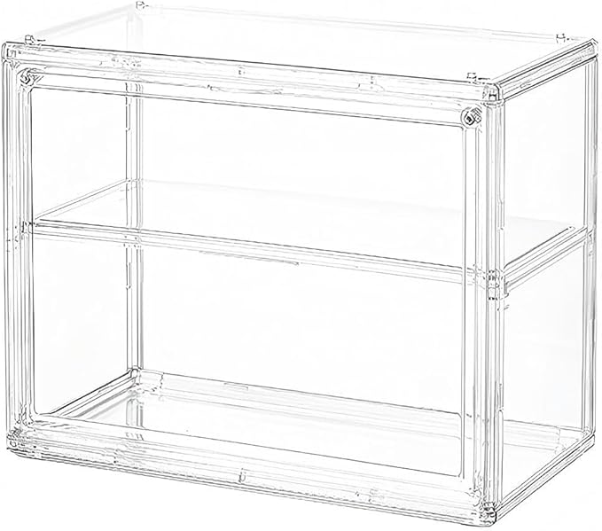 Single-Shelf Transparent Acrylic Display Case with Magnetic Door - Compact Stackable Makeup Organizer (10.6"x8.7"x5.1") - Dustproof Box for Cosmetics, Jewelry, Skincare & Collectibles