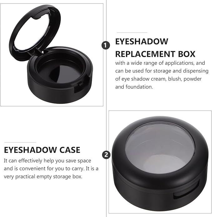 POPETPOP Monochrome Eyeshadow Storage Box Compact Single Color Eyeshadow Case 1.49X1.49X0.74In 8-Pack Makeup Organizer Holder with Secure Seal for Travel and Home
