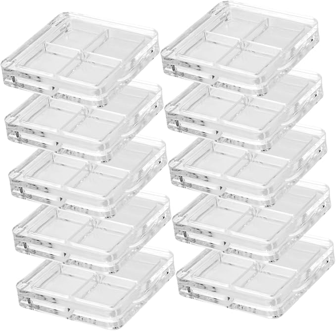 Healeved 10Pcs Eyeshadow Storage Boxes Cosmetic Organizer for Blush Lipstick Highlighter and Foundation Makeup Refill Travel-friendly Empty Pallets