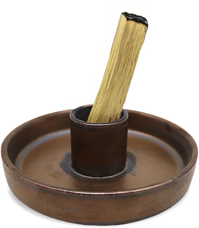 Sage Holder, Sage Burner, Smudge Bowl, Palo Santo Holder, Incense Holder, Incense Holder Bundle, Sage Holder for White Sage Bundle and Palo Santo (Sage Not Included) (Metal Glaze)