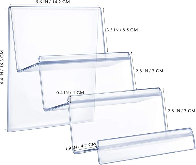 DOITOOL Clear Acrylic Purse Display Stand Holder Wallet Stand 3 Tier Handbag Purse Display Stand Glasses Holder Jewelry Display Riser Shelf for Home Decoration and Organizer