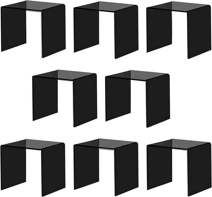 Acylic Riser Square Display Stand For Cupcakes, Arts and Crafts (Black, 8P-4INCH)