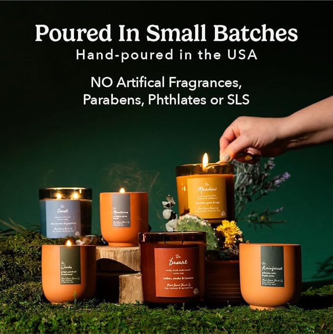 PACHA SOAP Co. Origins & Elements Candle Collection, The Meadow, 12 oz - Scents of Lavender, Grass, and Sage - Clean Burning, Soy, Coconut & Apricot Wax, Lead-Free Wick, Cruelty-Free, Recyclable
