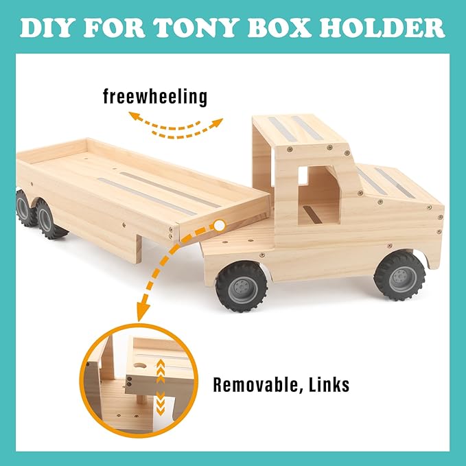 Truck for Tonies Box 1/2 Organizer Shelf Storage, Wooden Bus Magnetic Storage Holder for Toniebox Player Tonies Figures Characters for Children, Display Collection 20~30 Tonie Box Characters