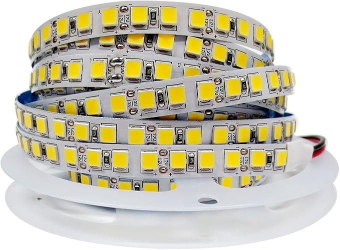 12V LED Strip Lights, 16.4ft Natural White 4000K Light Strips SMD 5054 IP20 120 LEDs/M, Total 600 LEDs Super Bright Rope Light Strip for Home, Shelf, Kitchen Decoration