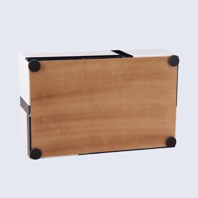 Handicrafts Home Large Decorative Storage Box with Lid – 10x4.5x2.5” Coffee Table Organizer, Keepsake- Decorative Boxes for Home Decor, Stylish Decorative Box for Office Decor- Mondrian- Black White