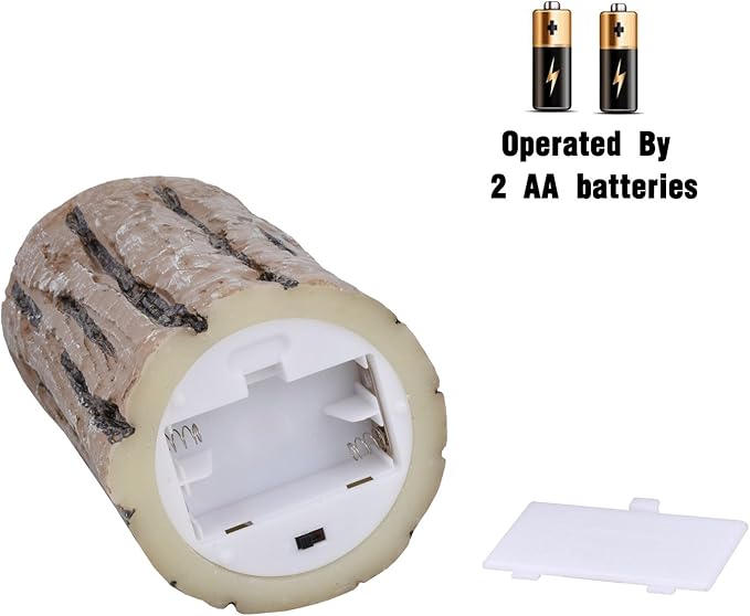 Vinkor Flameless Candles Battery Operated Candles Real Wax Pillar LED Candles with 10-Key Remote and Cycling 24 Hours Timer (Birch Effect 4" 5" 6")