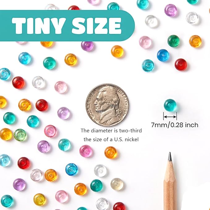 HappyFiller 15 Packs 7 mm Acrylic Gemstones Fish Bowl Slime Beads,Colorful Vase Filler,Makeup Brush, Candle Holder Decoration,Plastic Slushy Balls Crunchy Fishballs Kit for DIY Arts Crafts,2800 pcs