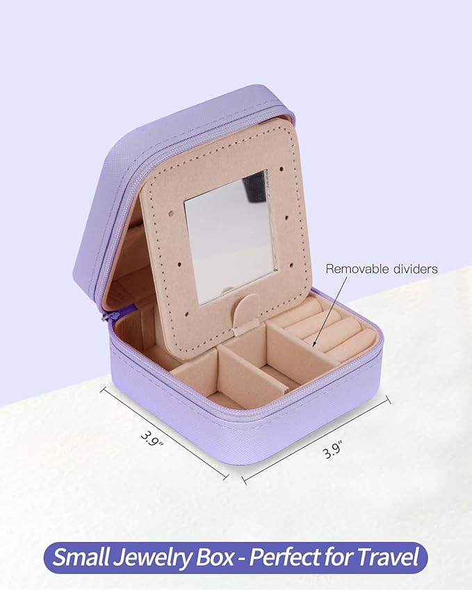 Uygafly Jewelry Case - Fashion Jewelry Box | Customized Mother's Day Gift, Birthday Gift for Mom | Lavender,C
