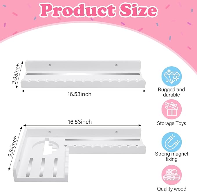 90° Bookshelf for Tonies Box Storage Wall Corner, Magnetic Floating Shelves Compatible with Organizer for TonieBox 1/2 Player Tonies Figures, Display Collection 30~40 Tonie Characters