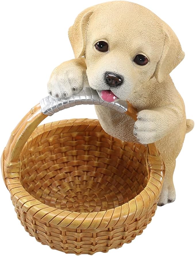 Dog Resin Storage Basket, Desktop Organizer for Remote & Keys, Cute Home Decor Tray, Ideal present for Pet Lovers.(Labrador Retriever)