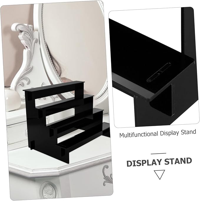 Black Perfume Organizer Shelf for Perfumes Skincare and Makeup Display Multi-Functional Storage for Bathroom and Vanity