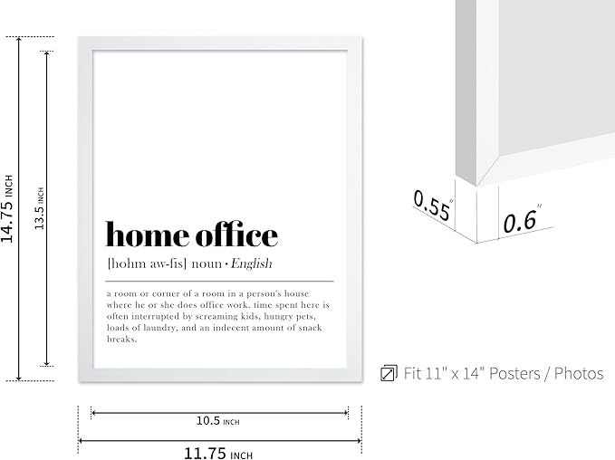 Poster Master Typography Poster - Retro Dictionary Print - Home Office Definition, Book Page, Funny - Gift for Colleague, Friend - Wall Decor for Home, Workplace, 11x14 White Framed