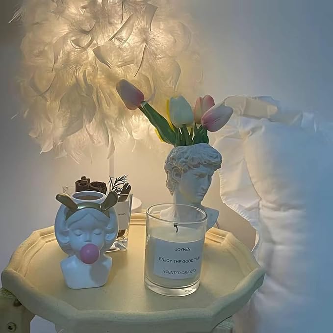 Cyrank Desktop Resin Flower Vase, Sculpture Flower Pot Blowing Bubbles Girl Flowerpot Desktop Makeup Brush Storage Box Pen Holder for Home Decoration Wedding Gifts(#1)