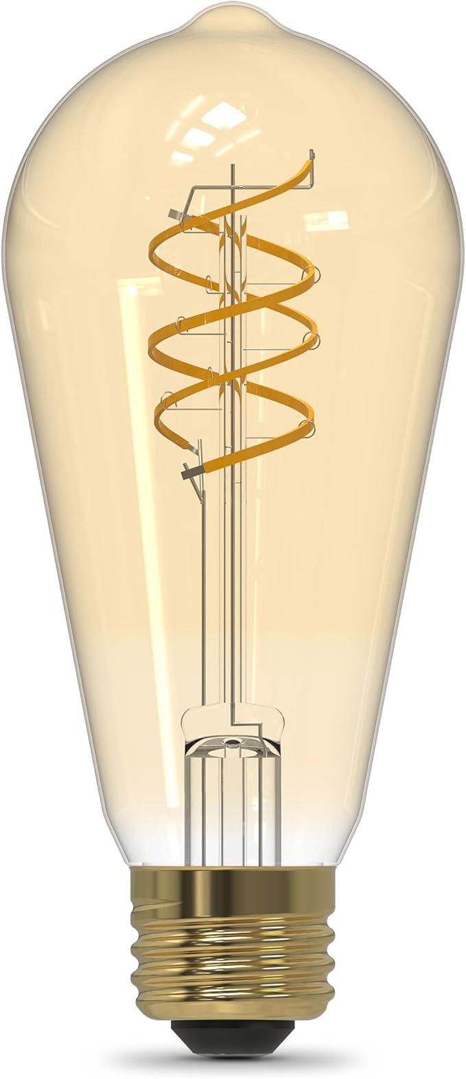 Feit Electric ST19 Vintage LED Light Bulb, 60W Equivalent, 2100K Warm Light, Spiral Filament, Amber Glass, Dimmable, Decorative Edison Bulb for Home or Commercial Use, ST1960S2D/821FILVG/2, 2 Pack