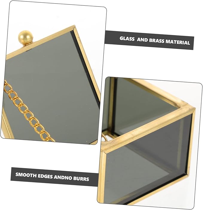 PRETYZOOM 1pc Glass Jewelry Box for Girls Decorative Candy Boxes Makeup Organizer Trinket Storage Case