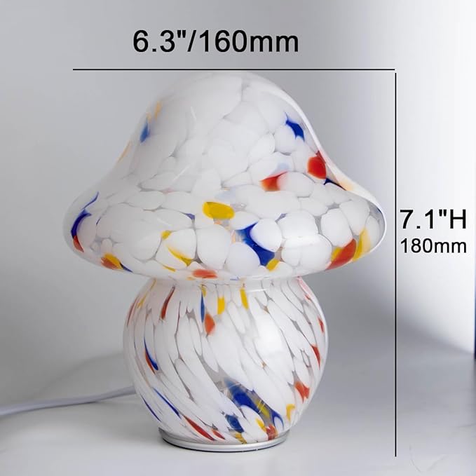 HEQET Mushroom Lamp for Bedroom,Mid Century Modern Lamp for Nightstand, Dimmable Retro Egg Tart Bedside Small Lamps,Unique Home Mushroom Decor Aesthetic Cute Table Lamps for Living Room