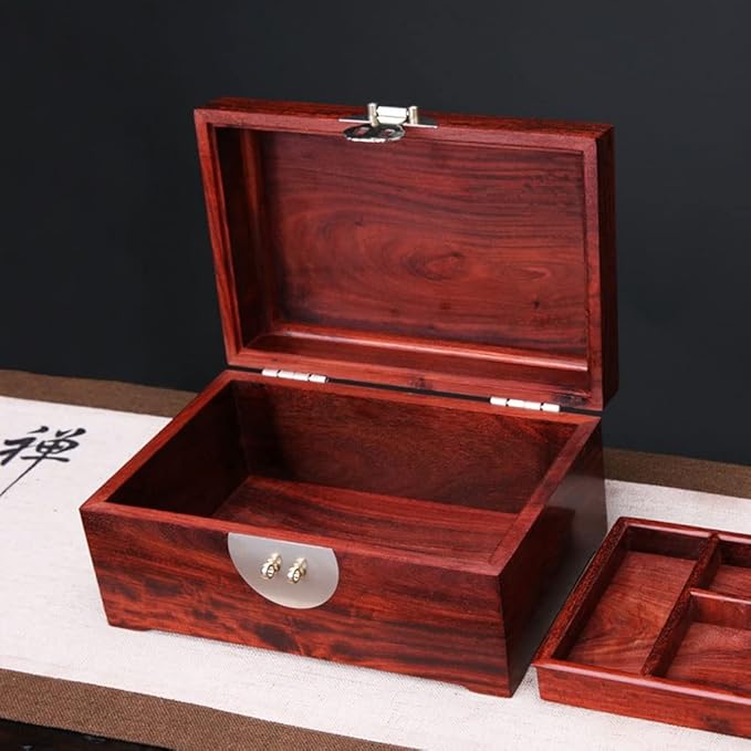 Makeup Organizers Jewelry Box Wooden Storage Box Ring Earring Necklace Bracelet Watch Small Jewelry Storage Box Jewelry Box 9.05 inches Jewelry Case