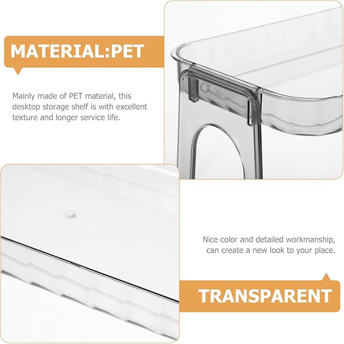 GLEAVI Toiletry Storage Rack Bathroom Organizer Makeup and Skincare Holder for Vanity and Countertop Pet Material for Kitchen and Bathroom Use