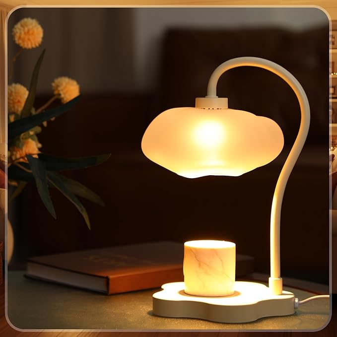 Glooglitter Cloud Candle Warmer Lamp with Timer Dimmer Mother's Day Cute Warming Lamp Adjustable Wax Melt Light Bedside Table Scented Wax Light for Bedroom House Birthday Gift for Women