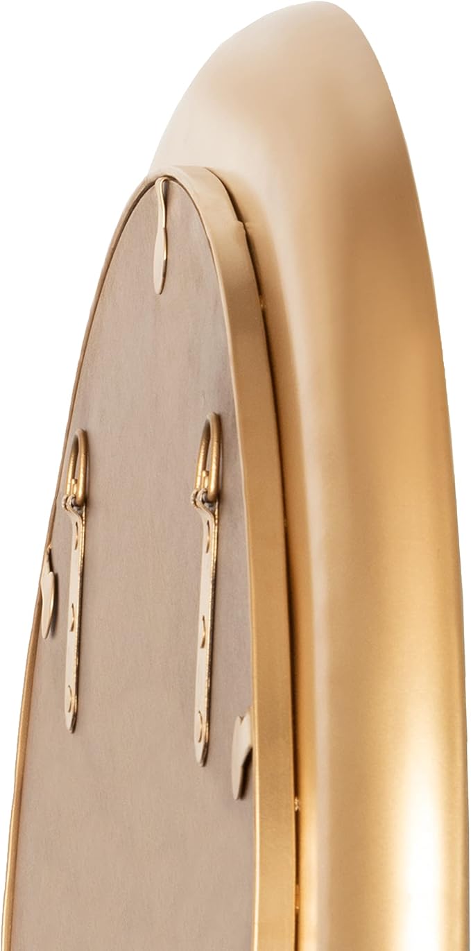Kate and Laurel Laranya Modern Round Mirror; 22 Inch Diameter; White and Gold; Decorative Circle Mirror with Metal Frame and Glossy Hand Applied Finish