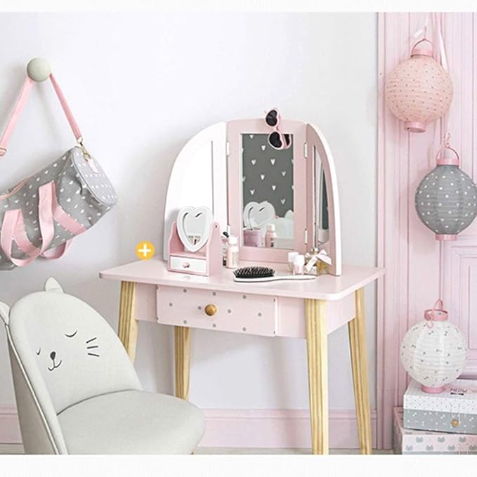 Makeup Mirror-akeup Mirror with Lights, Makeup Organizer, with Magnification Small Mirror,Touch Screen Dimming, Dual Power