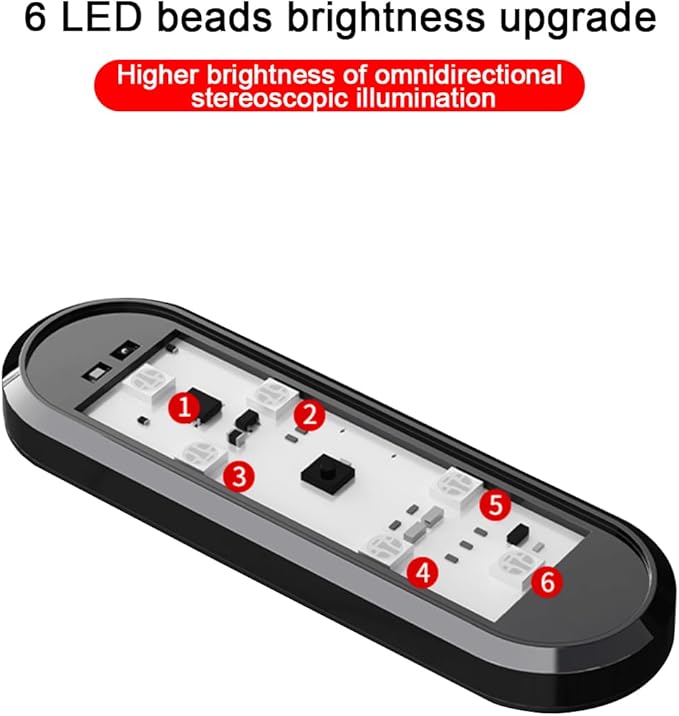 2PCS Car Door LED Lights Projector, 7 Colors Magnetic Vehicle Wireless Sill Courtesy Warning Lamp, USB Rechargeable Auto Interior Ambient Sensing Welcome Lights, Universal Fit