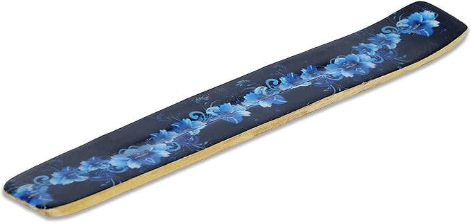 Yajna Traditional-Handmade-Burner Wooden-Incense-Stick-Strip-Holder Ash-Catcher-Stand for-Aromatherapy-Meditation-Yoga (Meditation Time) 10 Inches, Pack of 1