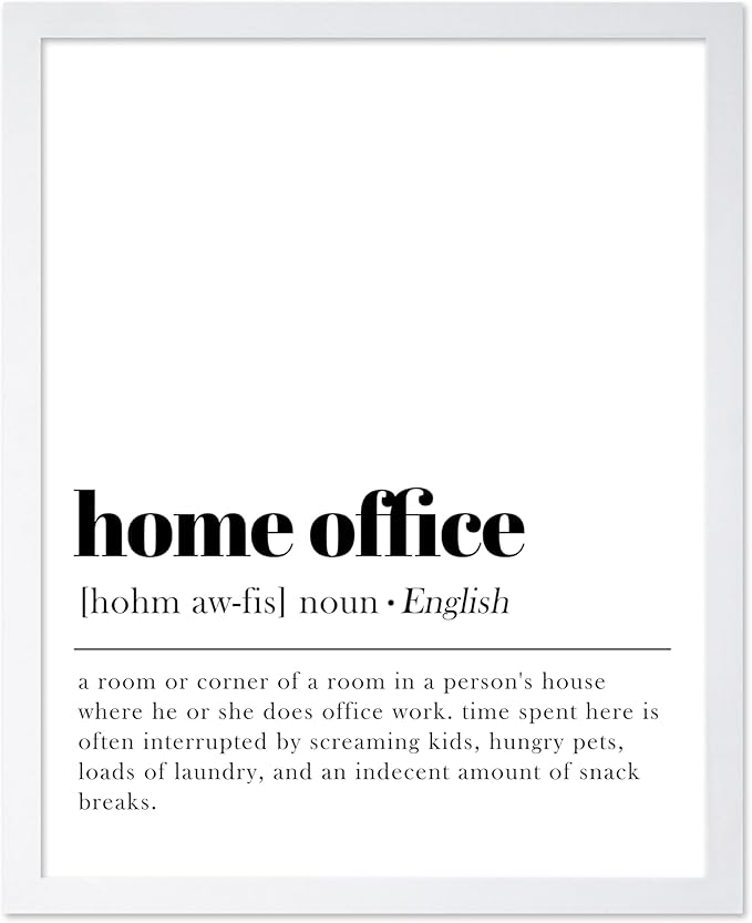 Poster Master Typography Poster - Retro Dictionary Print - Home Office Definition, Book Page, Funny - Gift for Colleague, Friend - Wall Decor for Home, Workplace, 16x20 White Framed