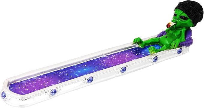 Stoner Alien in Galaxy Incense Burner - 10"