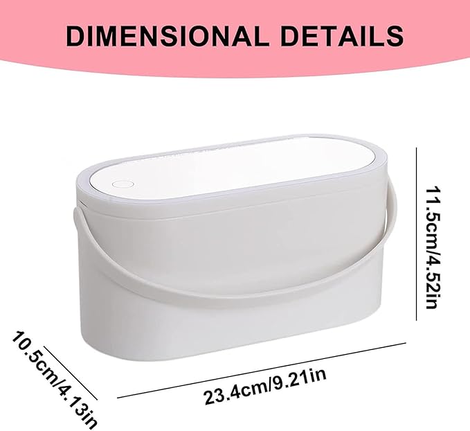 VIDECOR Touch LED Makeup Case Large Capacity, Foldable, and Rotating Cosmetic Organizer with Removable HD Mirror for Women and Girls,A