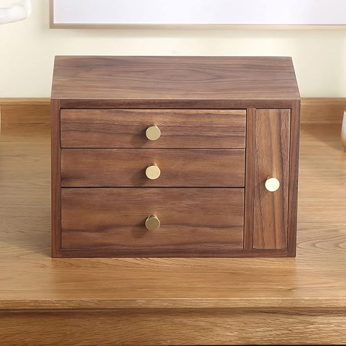 Makeup Organizers Jewelry Box Wooden Multilayer Drawer Jewelry Box Retro Storage Box Ring Earring Necklace Bracelet Storage Box Built-in Flocking 10 Inch Jewelry Case