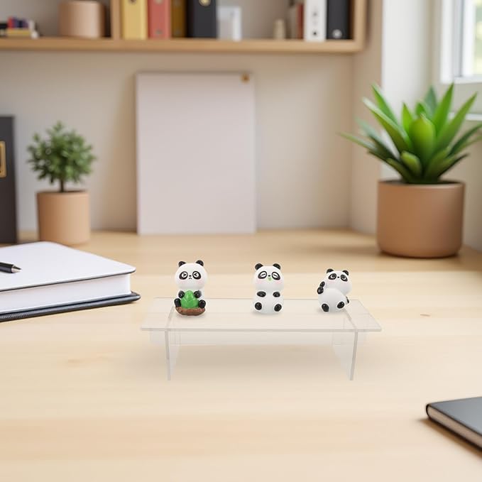 Acrylic Display Risers 2pcs 20cm Tabletop Organizer Shelf for Action Figures Collectibles Perfume Makeup Storage Home Decor