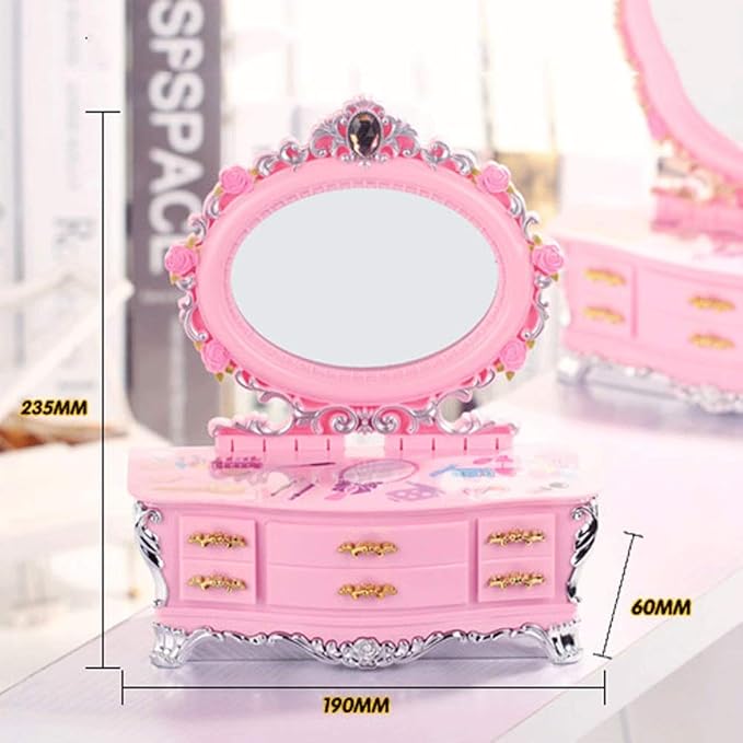 Makeup Box Music Portable Jewelry Storage Home Organizer Bitrthady Party Gift for Kids
