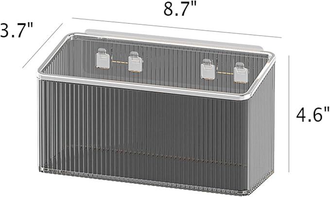 TXLFRO Pulreiush Floating Shelves Wall Bin Organizer Adhesive Wall Mounted Plastic Storage Organizer No Drilling Hanging Storage Containers Makeup Organizer Shelf for Office, Kitchen, Home