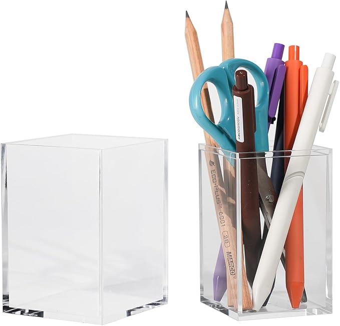 Instax Mini 2x3 Polaroid Photo Acrylic Frame,Small Picture Mini Cute Display Holder for Fujifilm Instax Mini 3-inch Photos Display, Clear Acrylic Photo Pen Holder,Office Desk Organizer