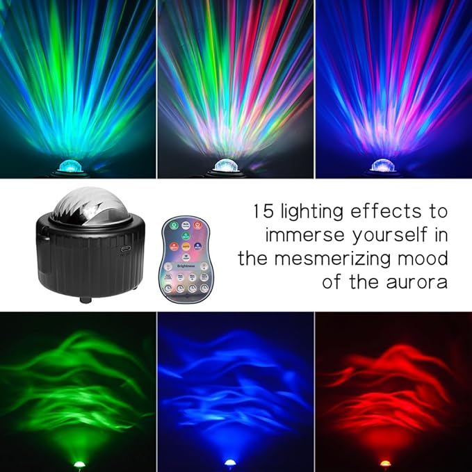 Northern Lights Projector,15 Colors Galaxy Projector for Bedroom,Remote Aurora Light Projector for Bedroom Night Light for Kids,Cute Room Decor for Teen Girls Boy, Mother‘s Day & Graduation Parties