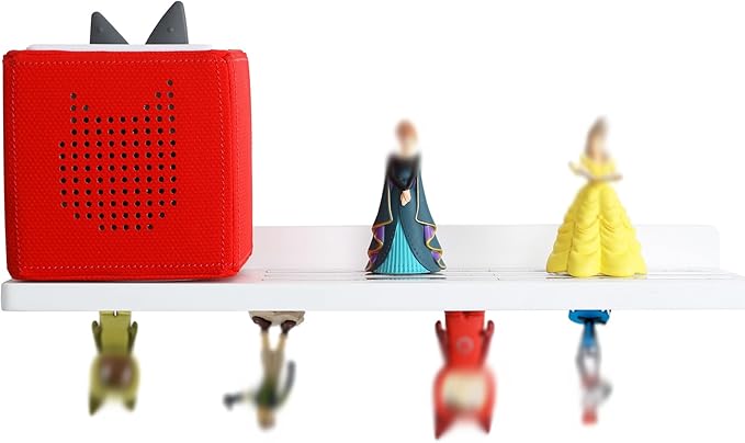 PHOENANCEE for Tonies Shelf Magnetic,for Toniebox Figures Storage Display Shelf 30-36 Character,Wall Floating Shelves Wooden,Compatible Charging Station for Children Kid's Room,Oak,1 Tier