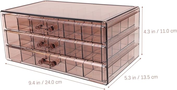 Transparent Jewelry Display Box Compartments for Earrings and Necklaces Organizer for Makeup and Jewelry Storage Design for Vanity Bathroom Countertop