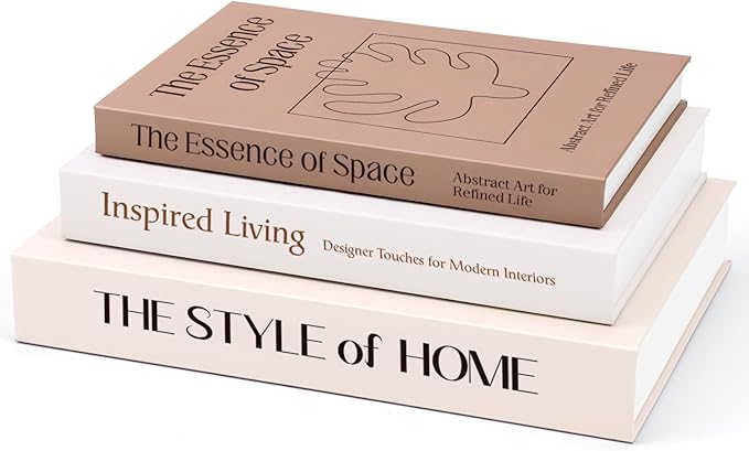 XKDOUS Set of 3 Aesthetic Decorative Books for Home Decor Coffee Table Books Hollow Keepsake Photo Storage Boxes Modern Shelf & Bookshelf Decoration for Living Room, Bedroom