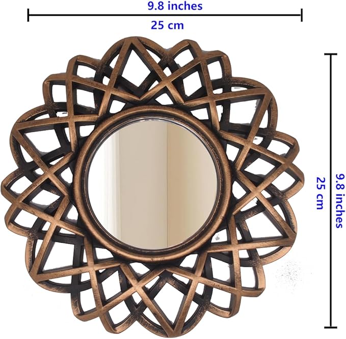 Retro Gold Mirrors for Wall Pack of 3. Geometric Lines Round Mirrors. More Contemporary Sense. Decorative Mirrors.Wall Mirrors for Decor Home Decor.Plastic Frames.Glass Mirrors.Make Old Gold Color.