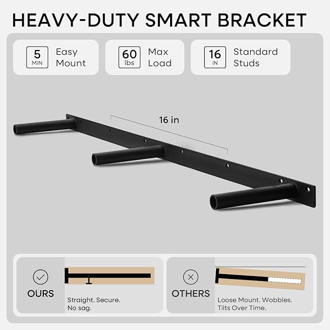 Homeforia 48 inch Oak Floating Shelf, High End Solid Real Wood 48inch Floating Shelves for Wall Mounted, Honey Oak Wooden 48in Large Floating Shelves, Heavy Duty Bracket, 48 X 6.5 X 1.75 in, Set of 3