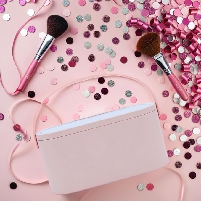 2025 Makeup Case with Mirror, Portable Cosmetics Box with LED Lighted Mirror for Bedroom, Travel, Multi-purpose Makeup Organizer Carrying Storage Case, Travel Size, Gift for Mom Ladies Girls