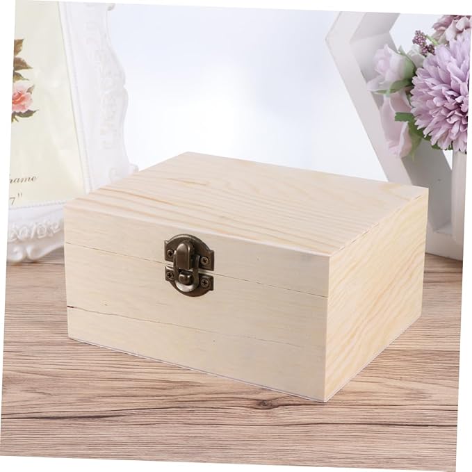 Beaupretty DIY Children's Double Mirror Jewelry Box Lightweight Clay Makeup Organizer Handmade Wooden Jewelry Box for Boys and Girls Colorful Design Storage for Trinkets and Accessories