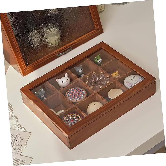 Rustic Charm Wooden Storage Box Compartment Jewelry Holder Decorative Makeup Organizers and Storage