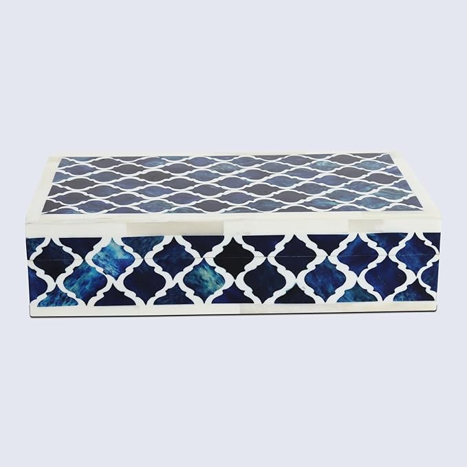 Handicrafts Home Decorative Storage Box 10x6 – Remote Organizer Box with Lid, Modern Decorative Keepsake Box, Boho Shelf Décor, Memory Box for Photos or Letters, Decorative Box for Table Décor