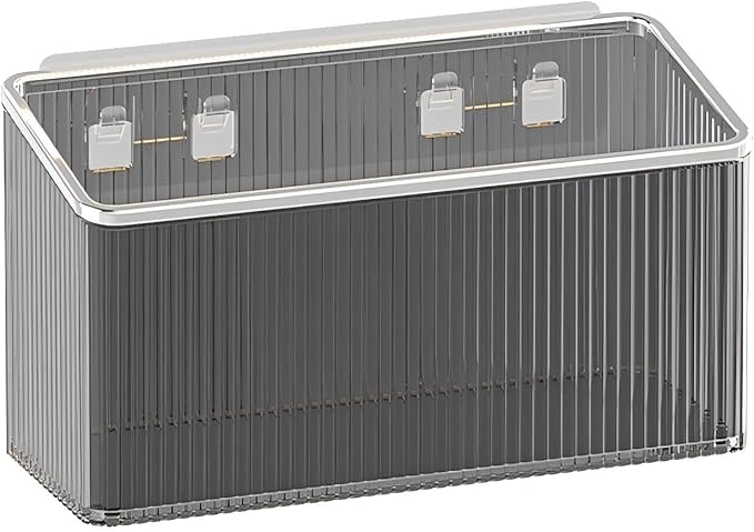 Floating Shelves | Space-Saving Floating Organizer for Kitchen, Bathroom & Office | Plastic Storage Shelves for Makeup & Home Decor (Grey and Silver Big)