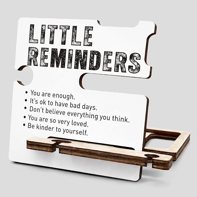 Inspirational Gifts for Employee Cooworker - Multi-functional Desk Organizer - Motivational Wood Decor Sign for Office Desk Table Shelf