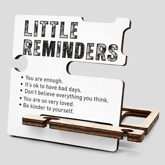 Inspirational Gifts for Employee Cooworker - Multi-functional Desk Organizer - Motivational Wood Decor Sign for Office Desk Table Shelf