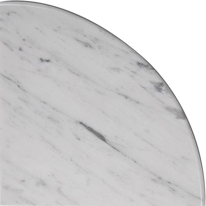 Lovdeco Marble Corner Shower Shelf, Carrara Marble, Polished 9" Round Edge Corner Shelves for Bathroom, Shower, 1 Piece